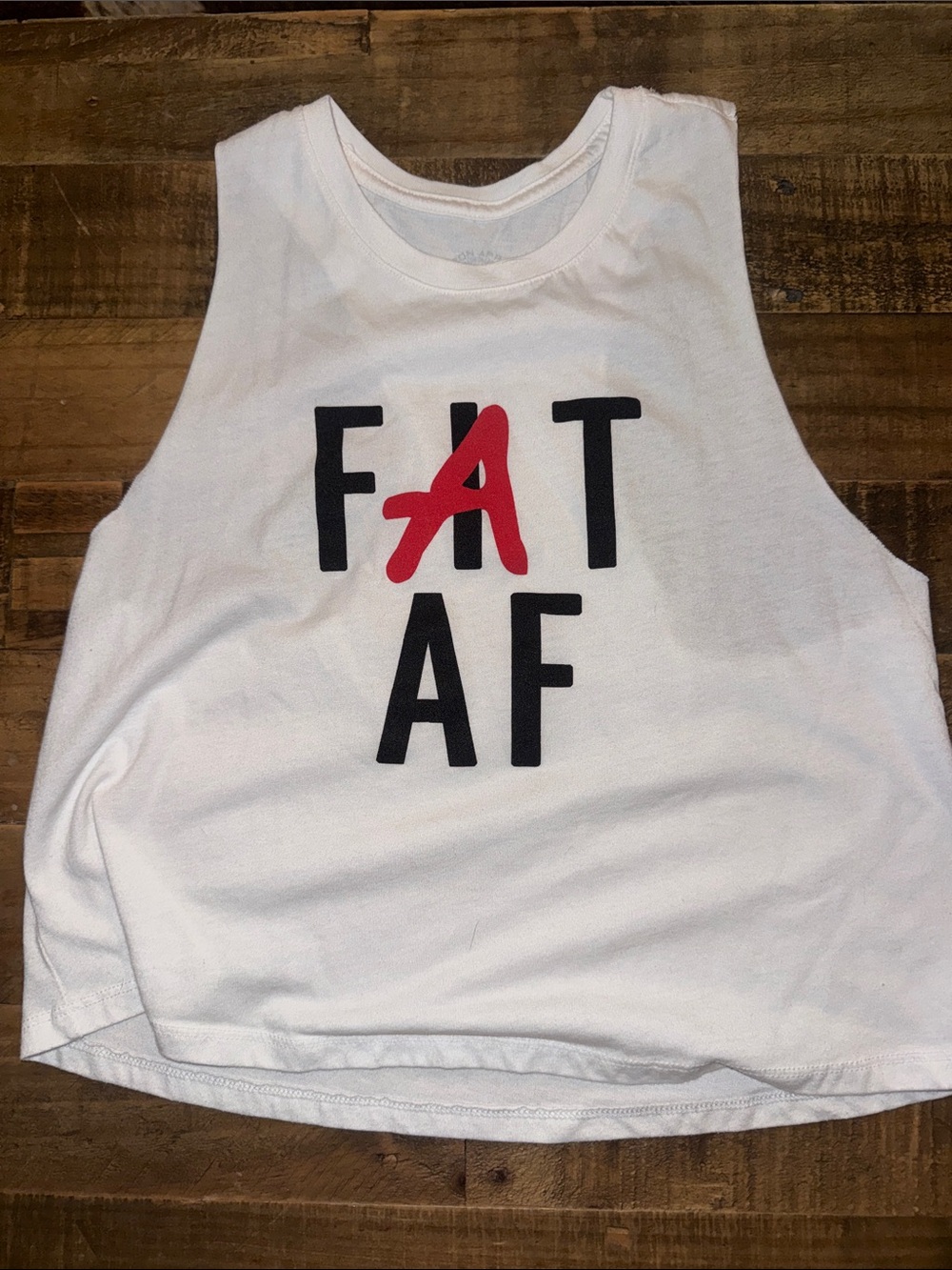 White Muscle Tank Top with Bold Graphic